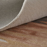 12' X 15' Tan Brown and Orange Abstract Hand Tufted Area Rug