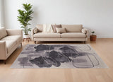 12' X 15' Gray and Ivory Abstract Hand Tufted Area Rug