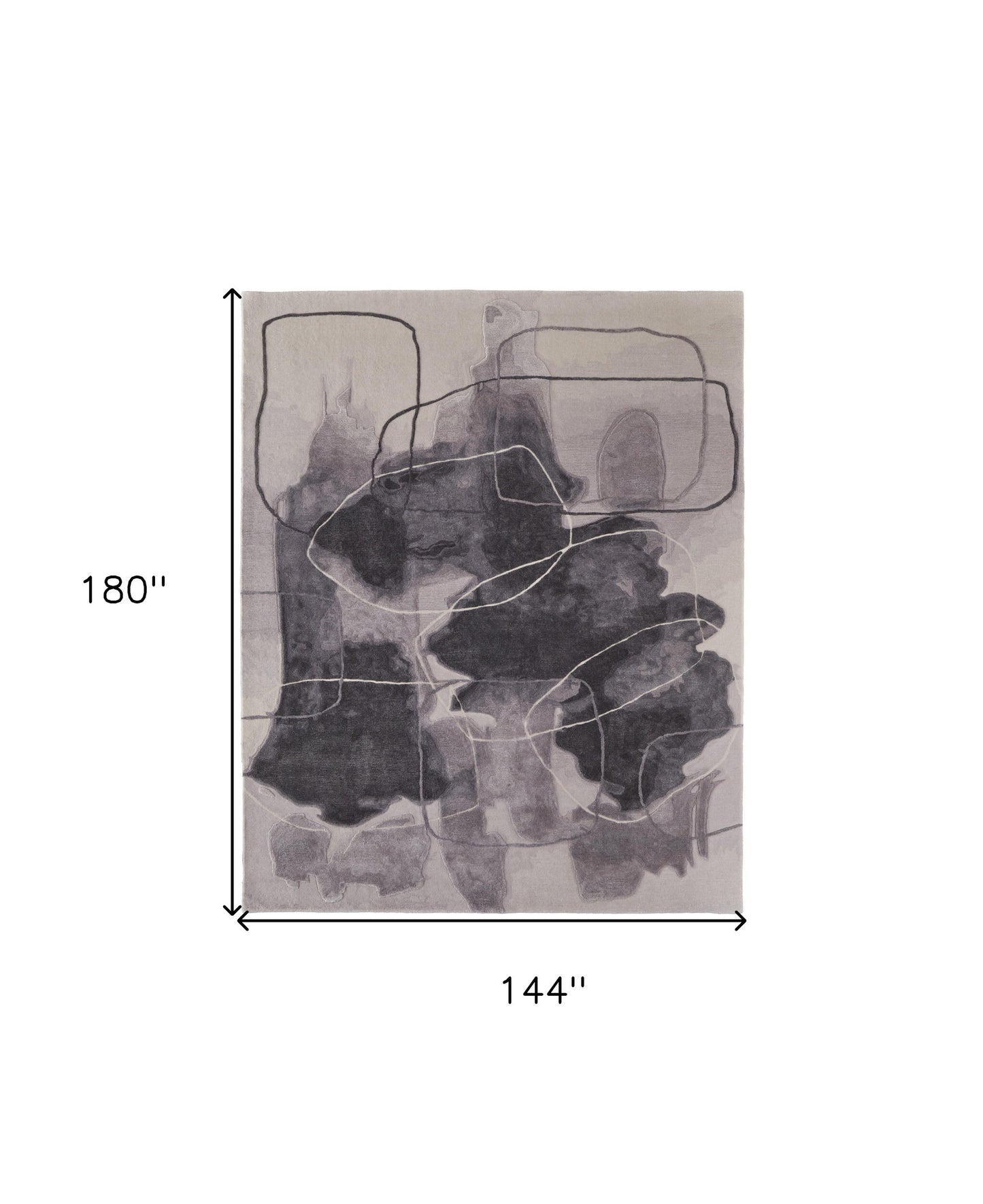 12' X 15' Gray and Ivory Abstract Hand Tufted Area Rug