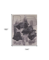12' X 15' Gray and Ivory Abstract Hand Tufted Area Rug