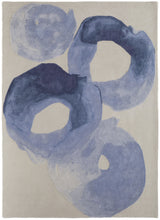 12' X 15' Blue and Ivory Abstract Hand Tufted Area Rug
