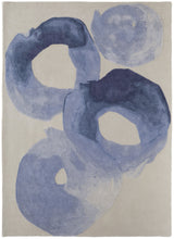 12' X 15' Blue and Ivory Abstract Hand Tufted Area Rug