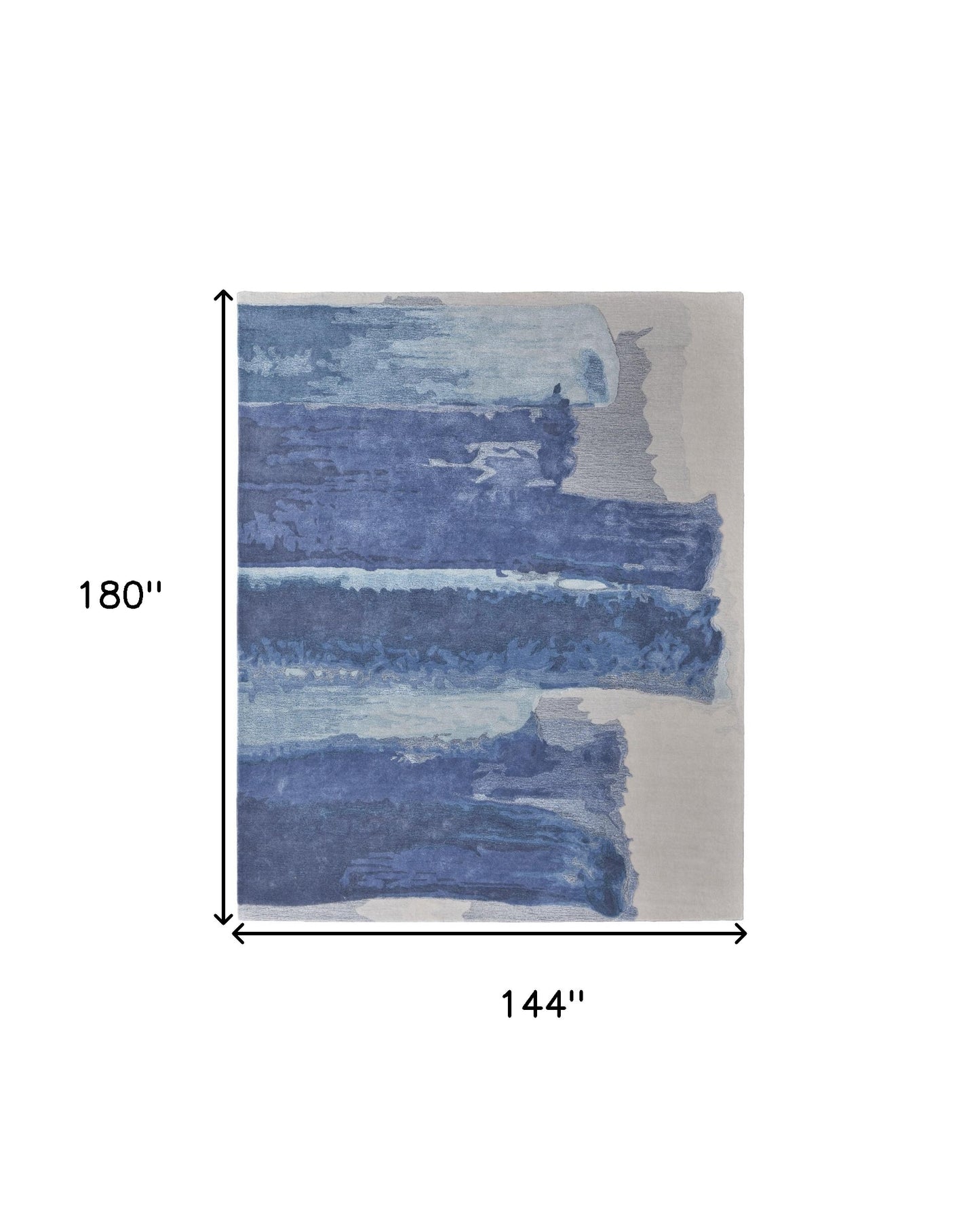 12' X 15' Blue and Ivory Abstract Hand Tufted Area Rug