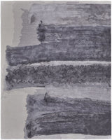 12' X 15' Dark Gray and Ivory Abstract Hand Tufted Area Rug
