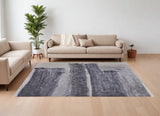 12' X 15' Dark Gray and Ivory Abstract Hand Tufted Area Rug