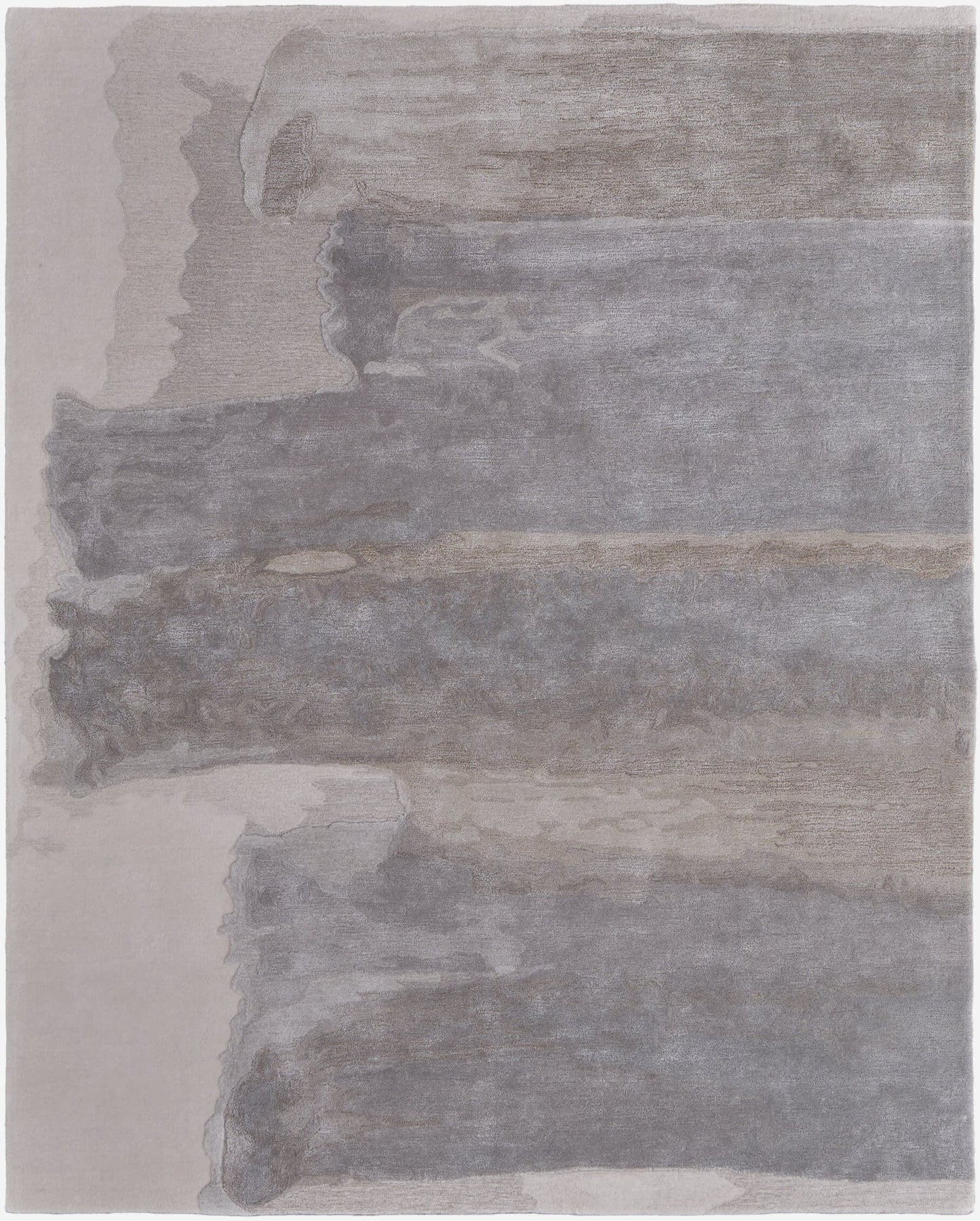 12' X 15' Gray and Ivory Abstract Hand Tufted Area Rug