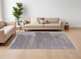 12' X 15' Gray and Ivory Abstract Hand Tufted Area Rug