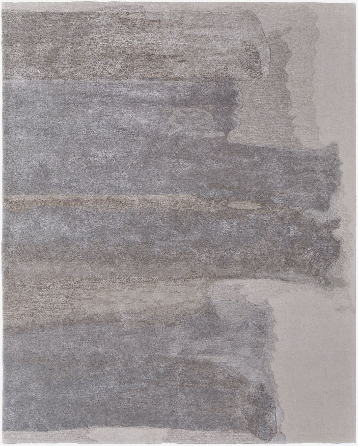 12' X 15' Gray and Ivory Abstract Hand Tufted Area Rug