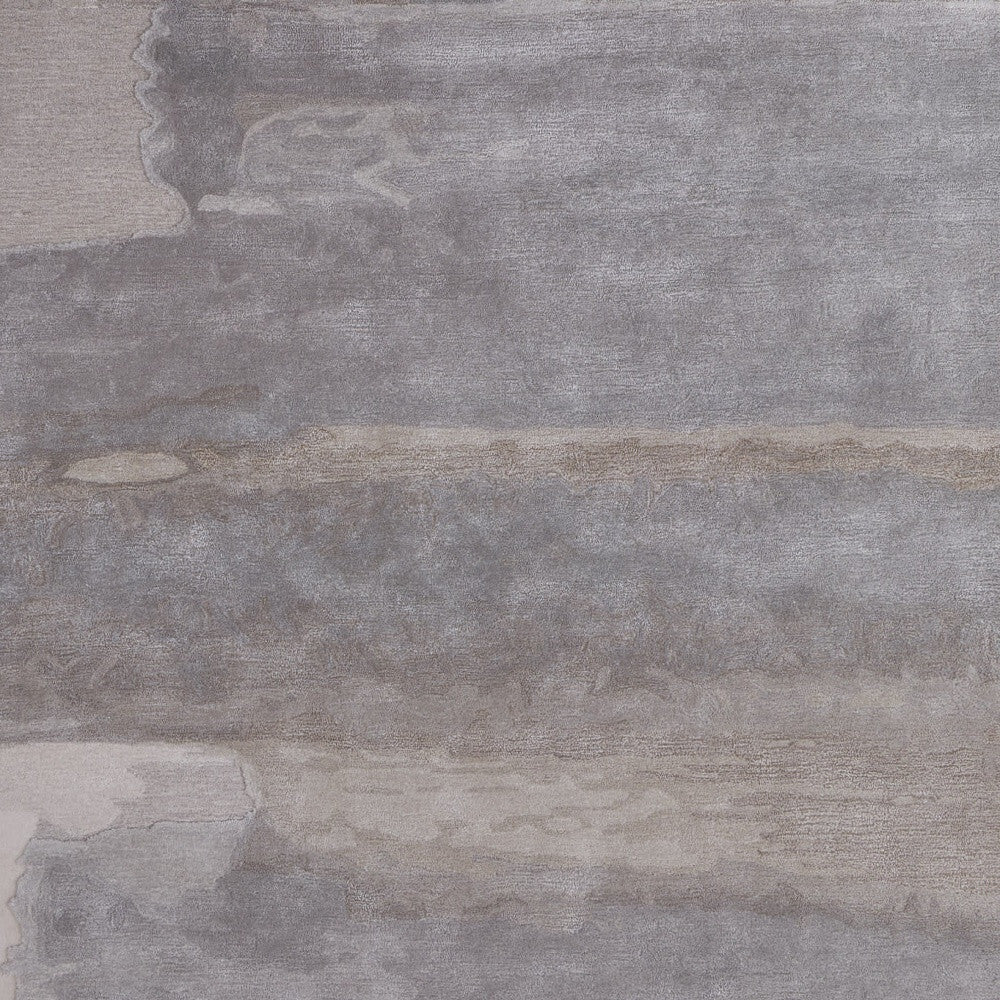 12' X 15' Gray and Ivory Abstract Hand Tufted Area Rug