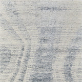 9' X 13' Ivory Gray and Blue Abstract Hand Knotted Worn Faded Area Rug