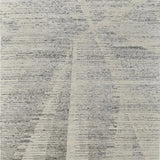 3' X 5' Ivory and Gray Abstract Hand Knotted Worn Faded Area Rug