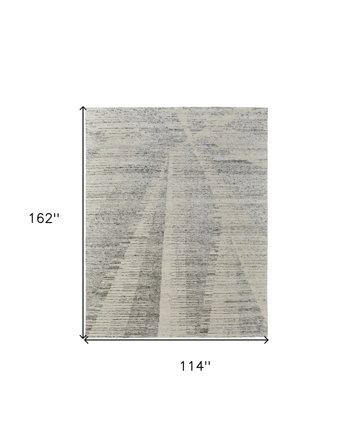 9' X 13' Ivory and Gray Abstract Hand Knotted Worn Faded Area Rug