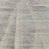 9' X 13' Ivory and Gray Abstract Hand Knotted Worn Faded Area Rug