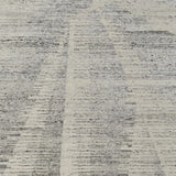 12' X 15' Ivory and Gray Abstract Hand Knotted Worn Faded Area Rug