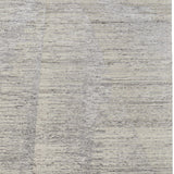 3' X 5' Ivory and Gray Abstract Hand Knotted Worn Faded Area Rug