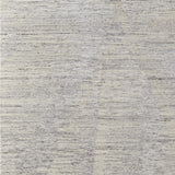 12' X 15' Ivory and Gray Abstract Hand Knotted Worn Faded Area Rug