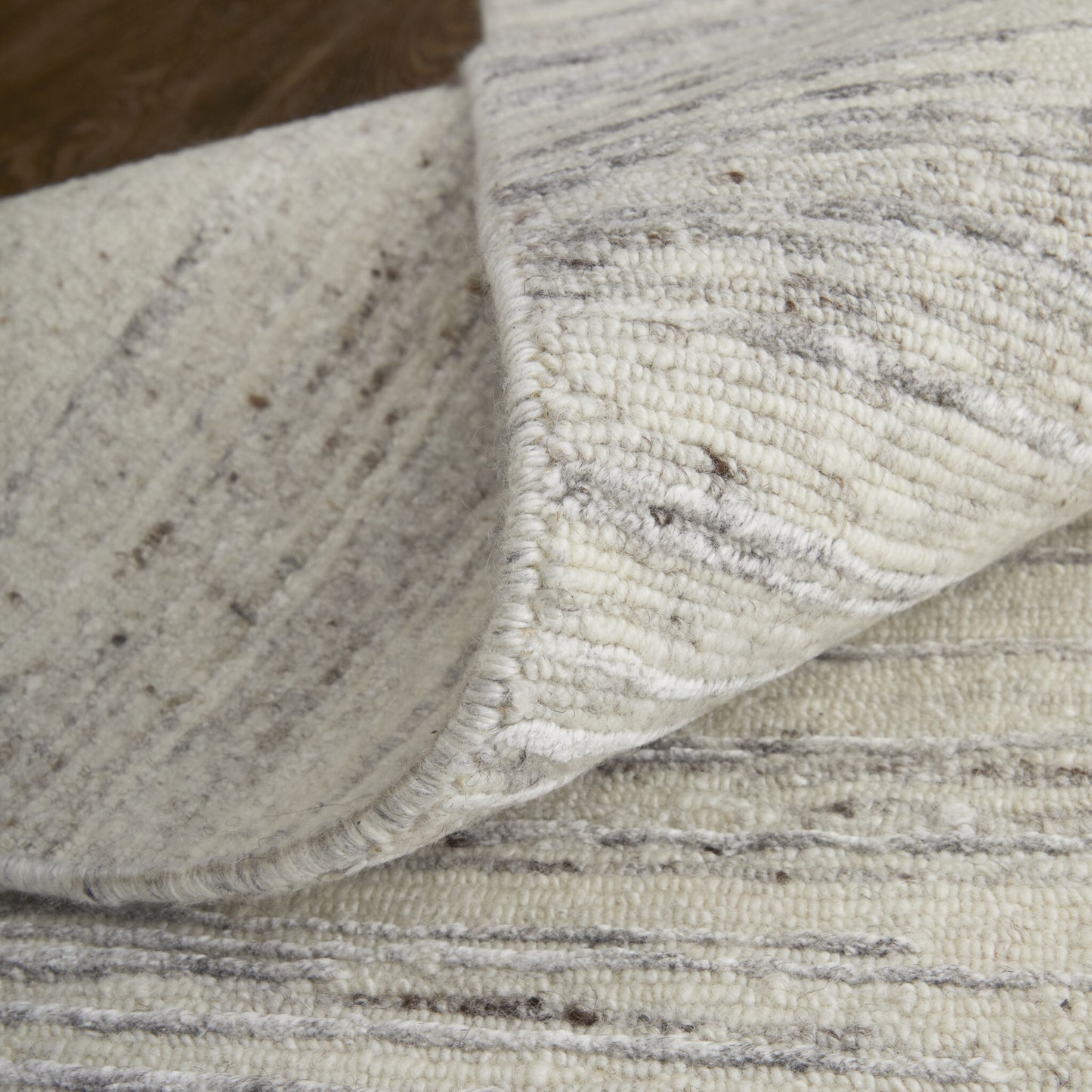 12' X 15' Ivory and Gray Abstract Hand Knotted Worn Faded Area Rug