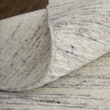 12' X 15' Ivory and Gray Abstract Hand Knotted Worn Faded Area Rug