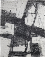 12' X 15' Black and Gray Abstract Hand Woven Area Rug