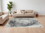 12' X 15' Black and Gray Abstract Hand Woven Area Rug