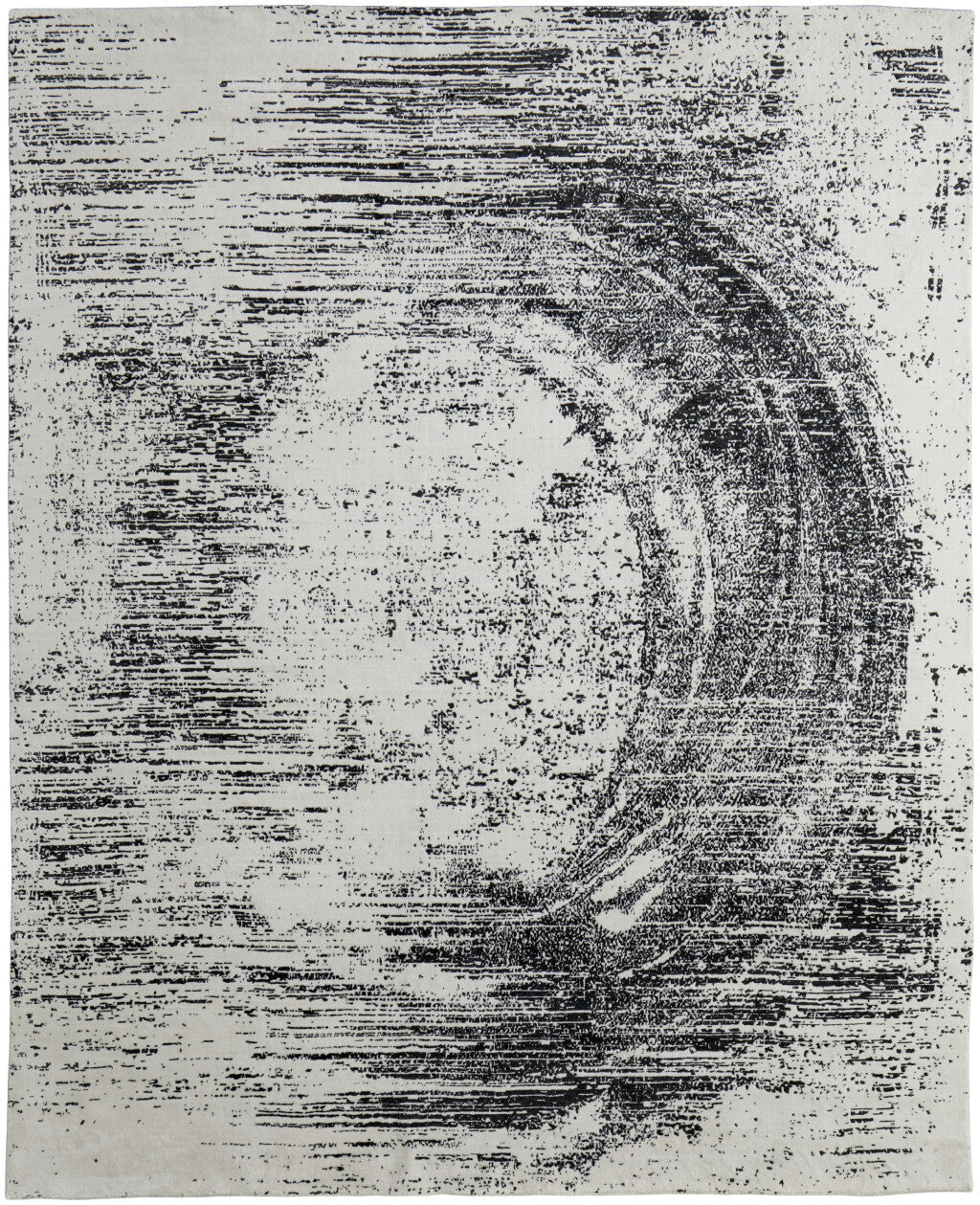 12' X 15' Black and Gray Abstract Hand Woven Area Rug