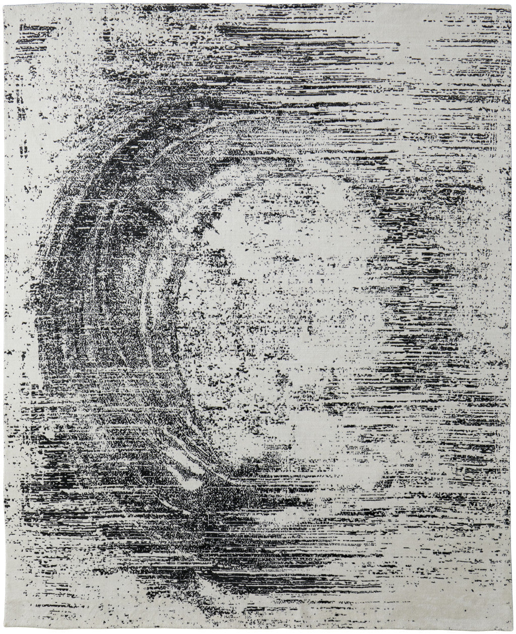 12' X 15' Black and Gray Abstract Hand Woven Area Rug