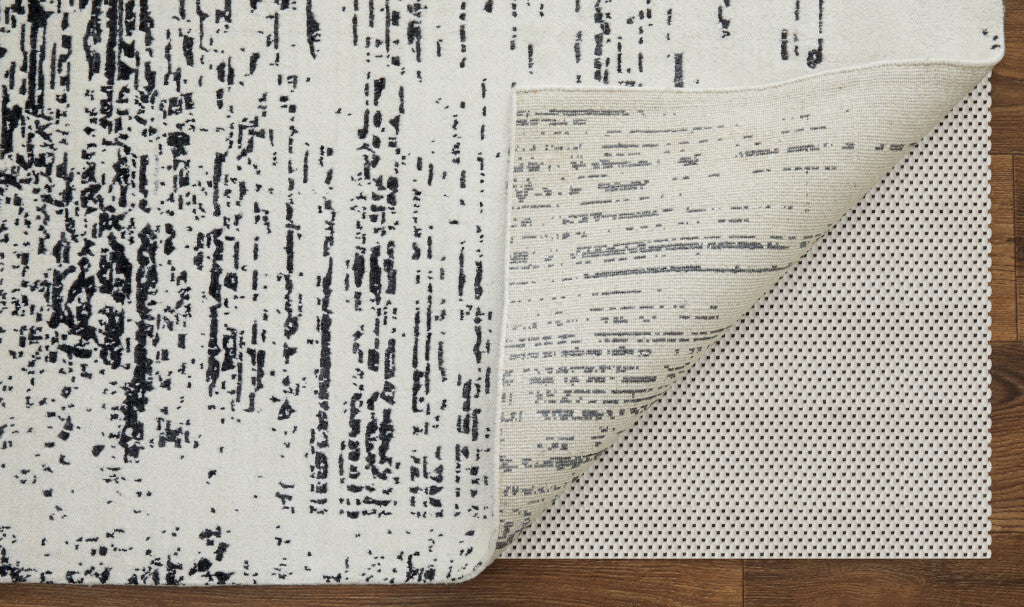 12' X 15' Black and Gray Abstract Hand Woven Area Rug