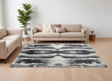 12' X 15' Black and Gray Abstract Hand Woven Area Rug