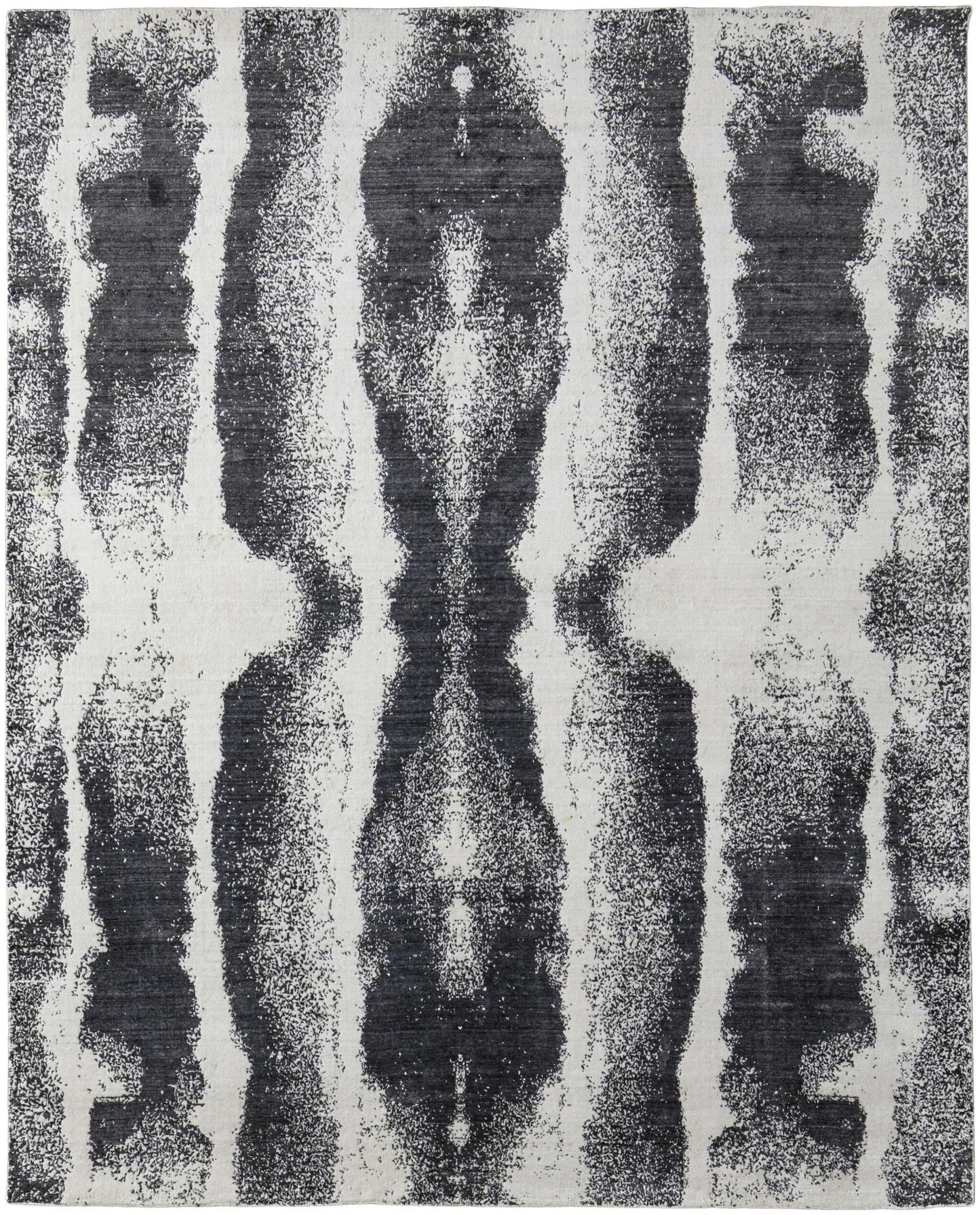 12' X 15' Black and Gray Abstract Hand Woven Area Rug