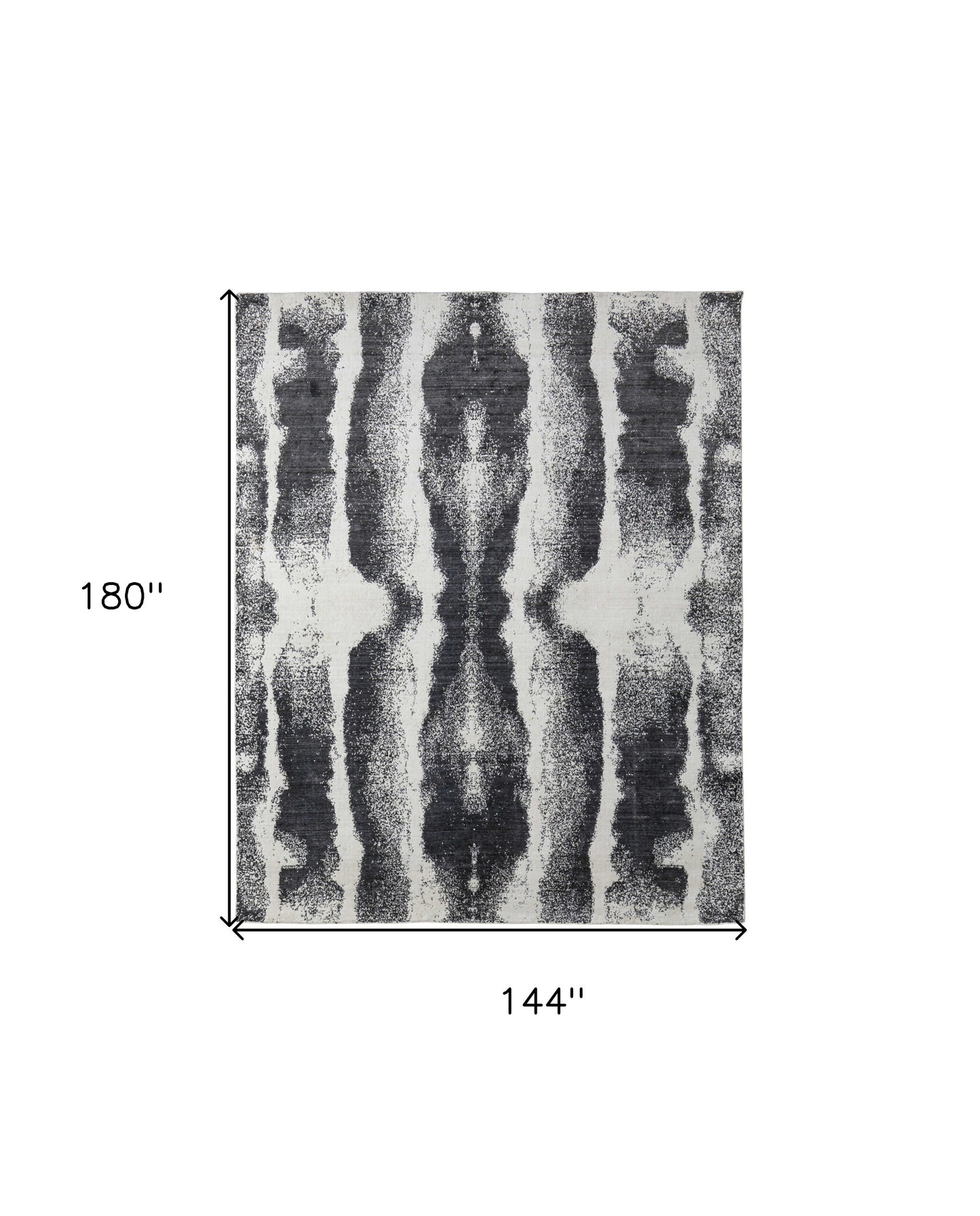 12' X 15' Black and Gray Abstract Hand Woven Area Rug