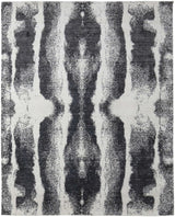 12' X 15' Black and Gray Abstract Hand Woven Area Rug