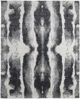 12' X 15' Black and Gray Abstract Hand Woven Area Rug