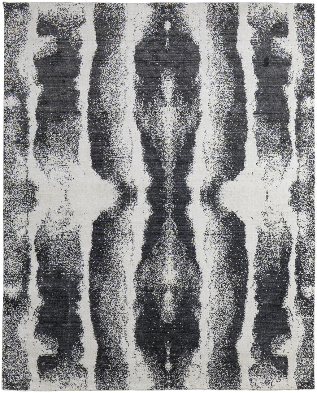 12' X 15' Black and Gray Abstract Hand Woven Area Rug