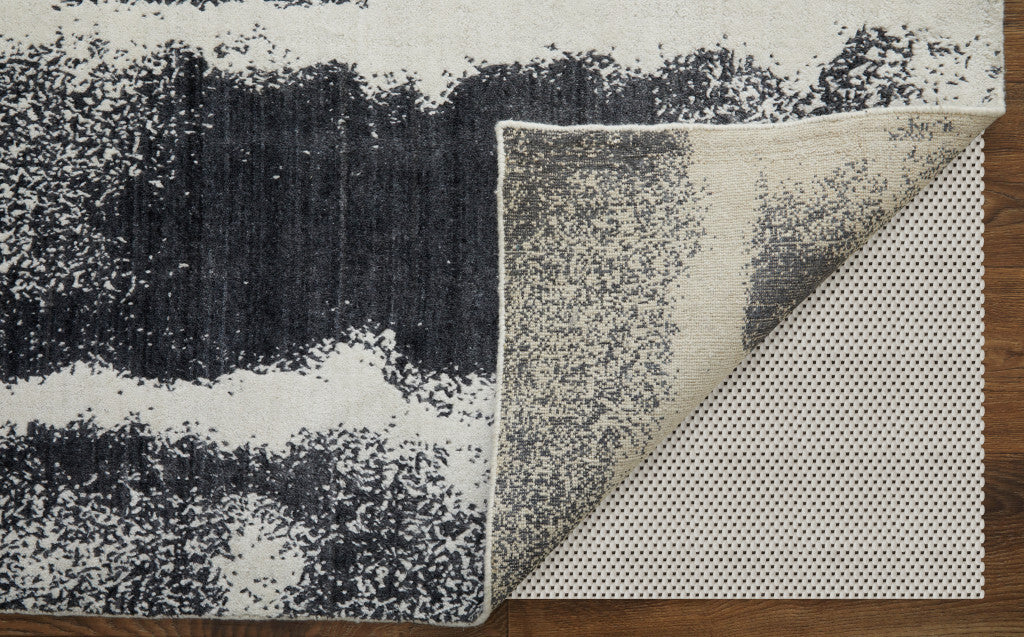 12' X 15' Black and Gray Abstract Hand Woven Area Rug