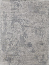 12' X 15' Gray Abstract Hand Woven Worn Faded Area Rug