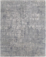 4' X 6' Gray and Silver Abstract Hand Woven Worn Faded Area Rug