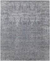 12' X 15' Gray and Silver Abstract Hand Woven Worn Faded Area Rug