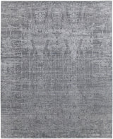 12' X 15' Gray and Silver Abstract Hand Woven Worn Faded Area Rug