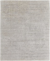12' X 15' Ivory and Gray Abstract Hand Woven Worn Faded Area Rug