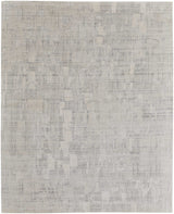 12' X 15' Ivory and Gray Abstract Hand Woven Worn Faded Area Rug