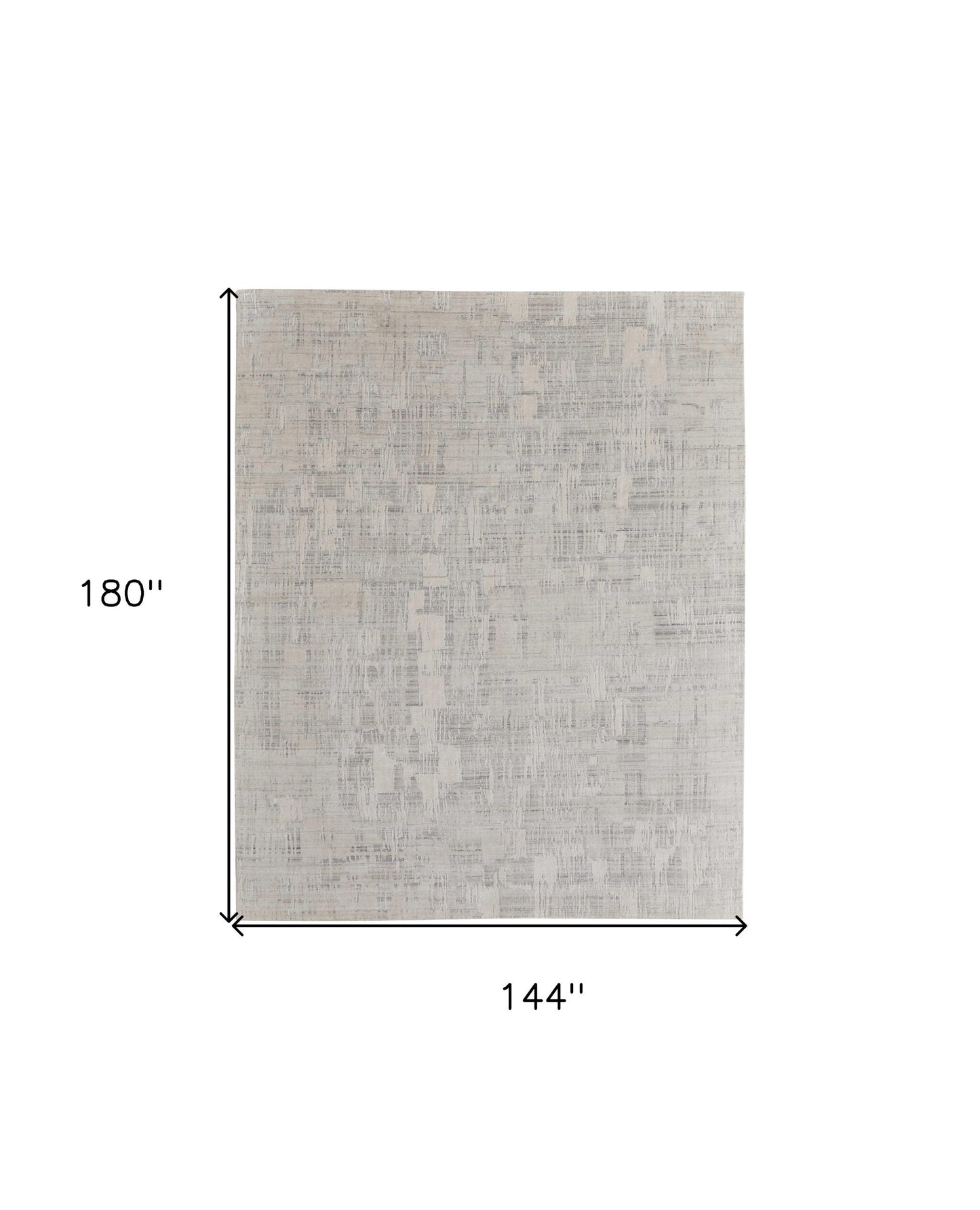 12' X 15' Ivory and Gray Abstract Hand Woven Worn Faded Area Rug