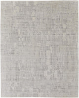 12' X 15' Ivory and Gray Abstract Hand Woven Worn Faded Area Rug