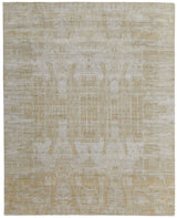 12' X 15' Yellow and Ivory Abstract Hand Woven Area Rug