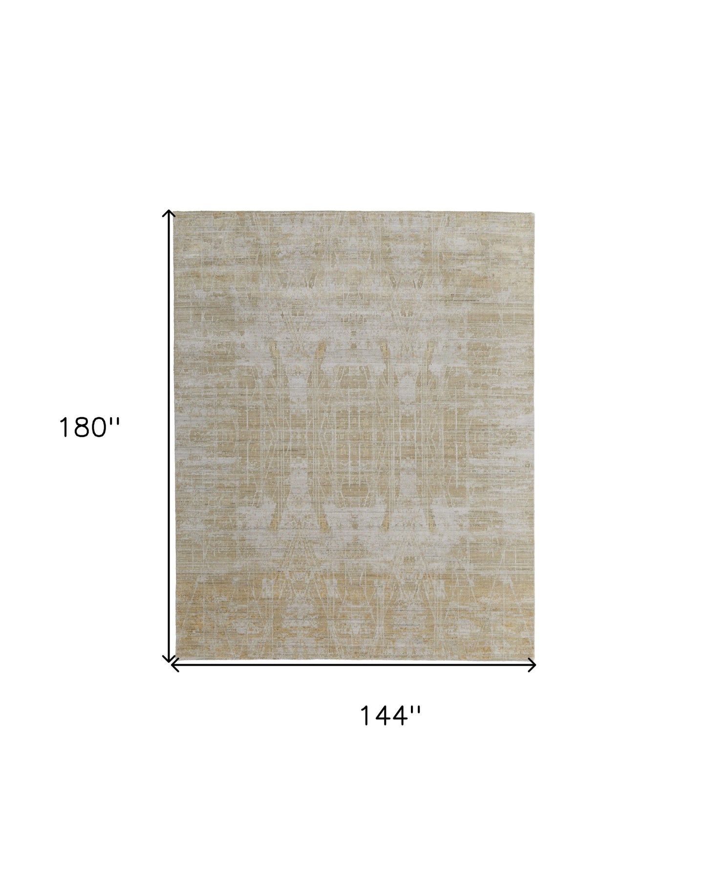 12' X 15' Yellow and Ivory Abstract Hand Woven Area Rug