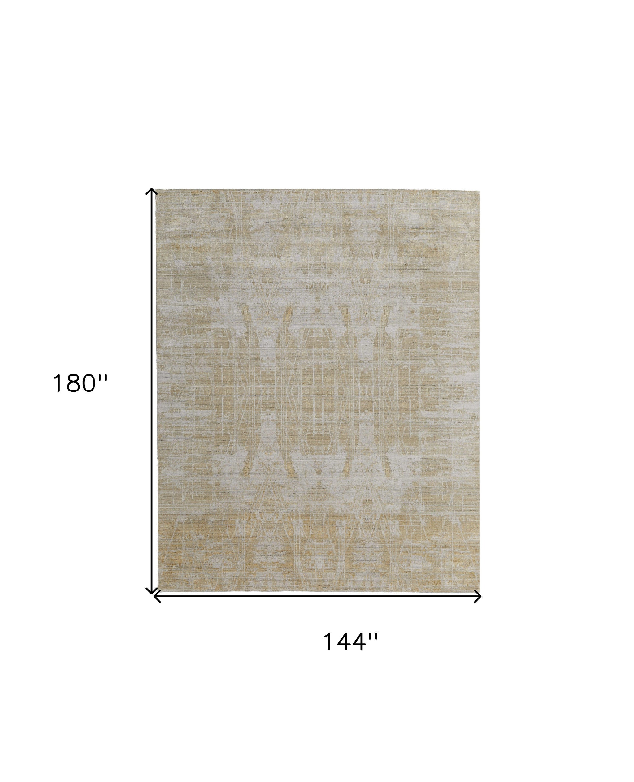 12' X 15' Yellow and Ivory Abstract Hand Woven Area Rug