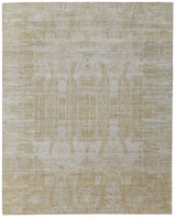 12' X 15' Yellow and Ivory Abstract Hand Woven Area Rug