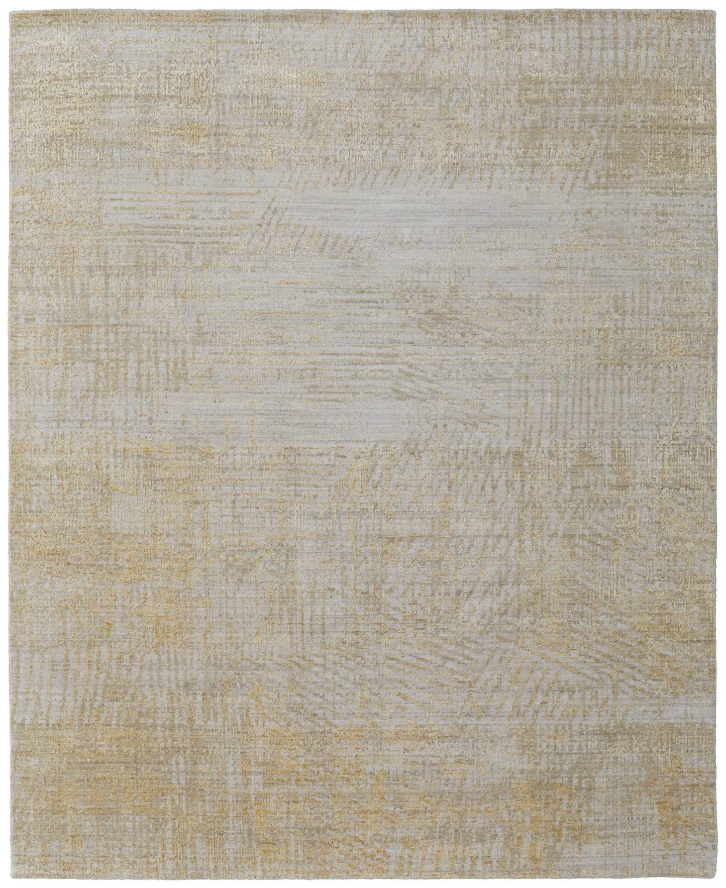 10' X 14' Yellow and Ivory Abstract Hand Woven Area Rug