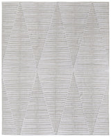 5' X 8' Ivory Geometric Hand Woven Area Rug