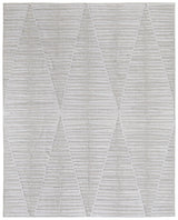 5' X 8' Ivory Geometric Hand Woven Area Rug