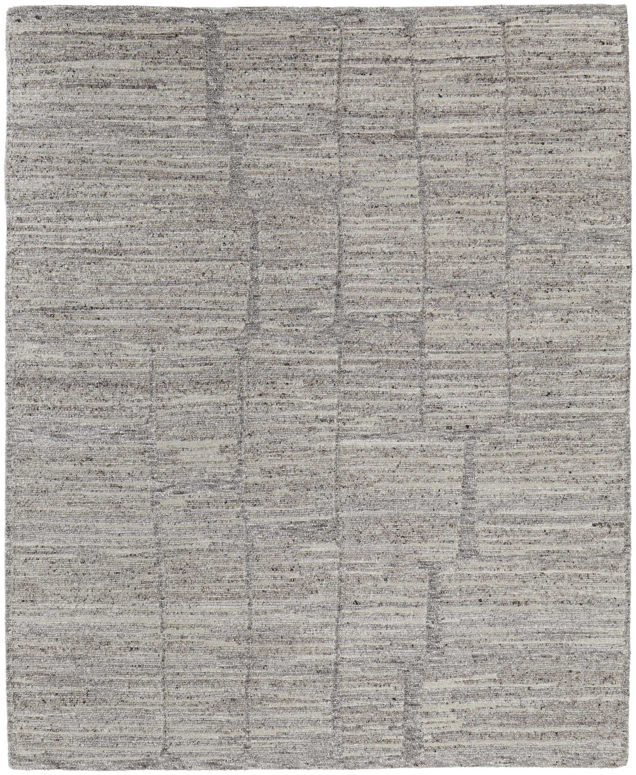 12' X 15' Taupe and Gray Abstract Hand Woven Worn Faded Area Rug